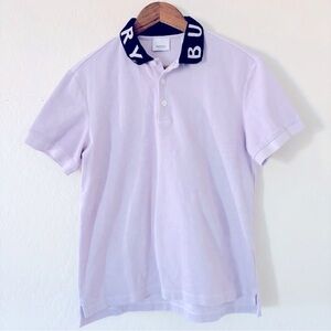 Burberry Lavender Intarsia Ryland Logo Polo Shirt